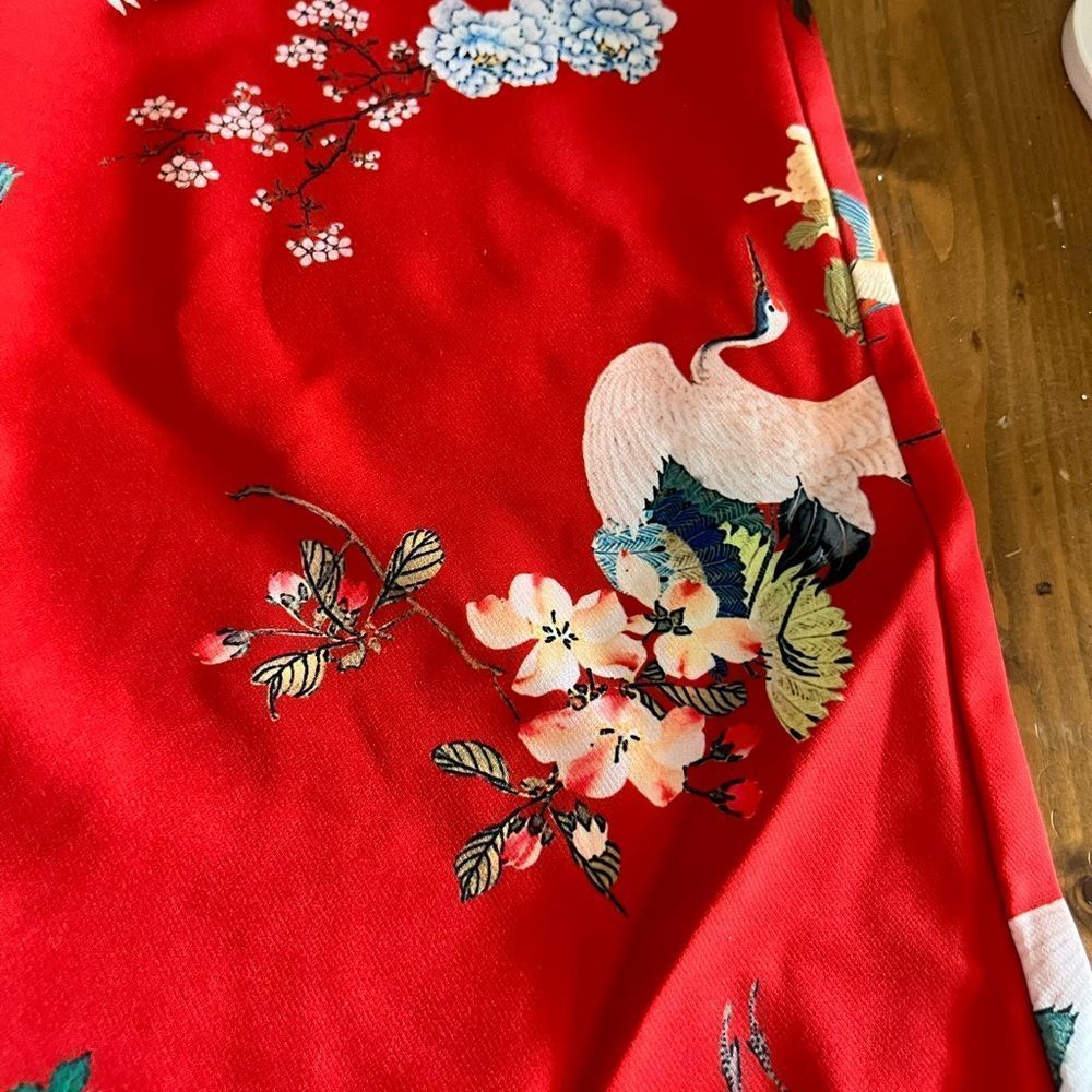 Rara Avis by Iris Apfel Red Floral Wide Leg Pants - Red - Picture 3 of 7